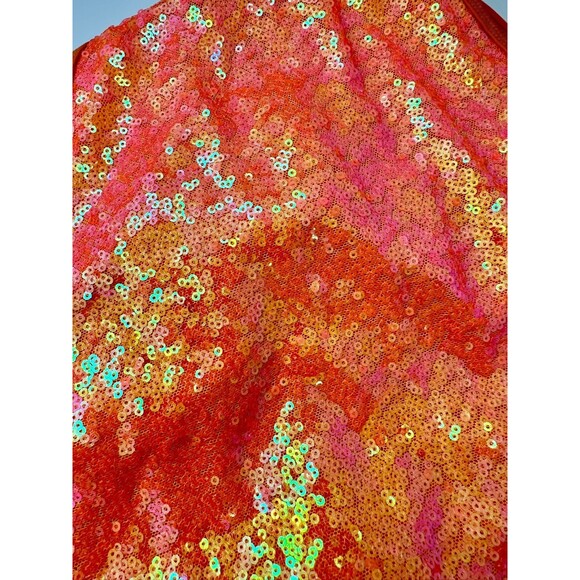 Revolution Dancewear Play That Song RC25762 Neon Orange Sequin Dress L Halloween - Picture 14 of 14